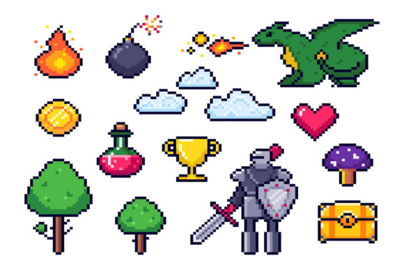 Download Pixel Game Elements - Game elements Collection