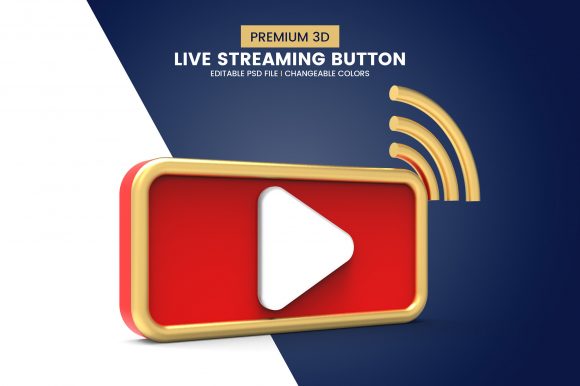 Download Modern 3d Live Streaming Button - Modern Collection