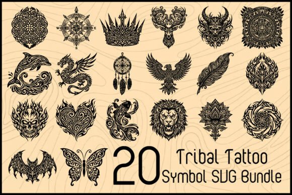 Download Tribal Tattoo Symbol SVG Bundle - Premium Resources
