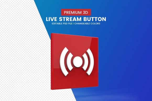 Download Modern 3d Live Streaming Button Icon - Modern Collection