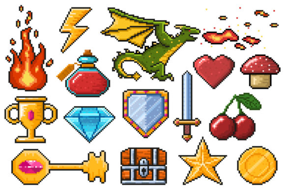 Download Pixel Game Elements - Game elements Collection