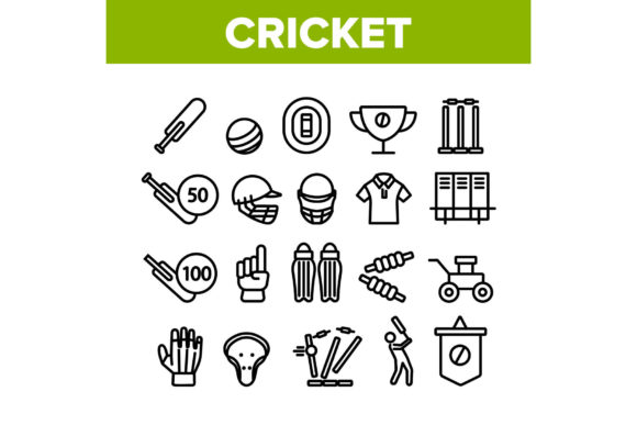 Download Cricket Collection Game Elements Icons - Game elements Collection