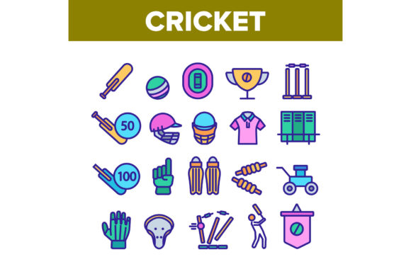Download Cricket Collection Game Elements Icons - Game elements Collection