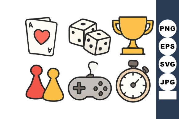 Download Game Elements with Playing Cards Dice Tr - Game elements Collection